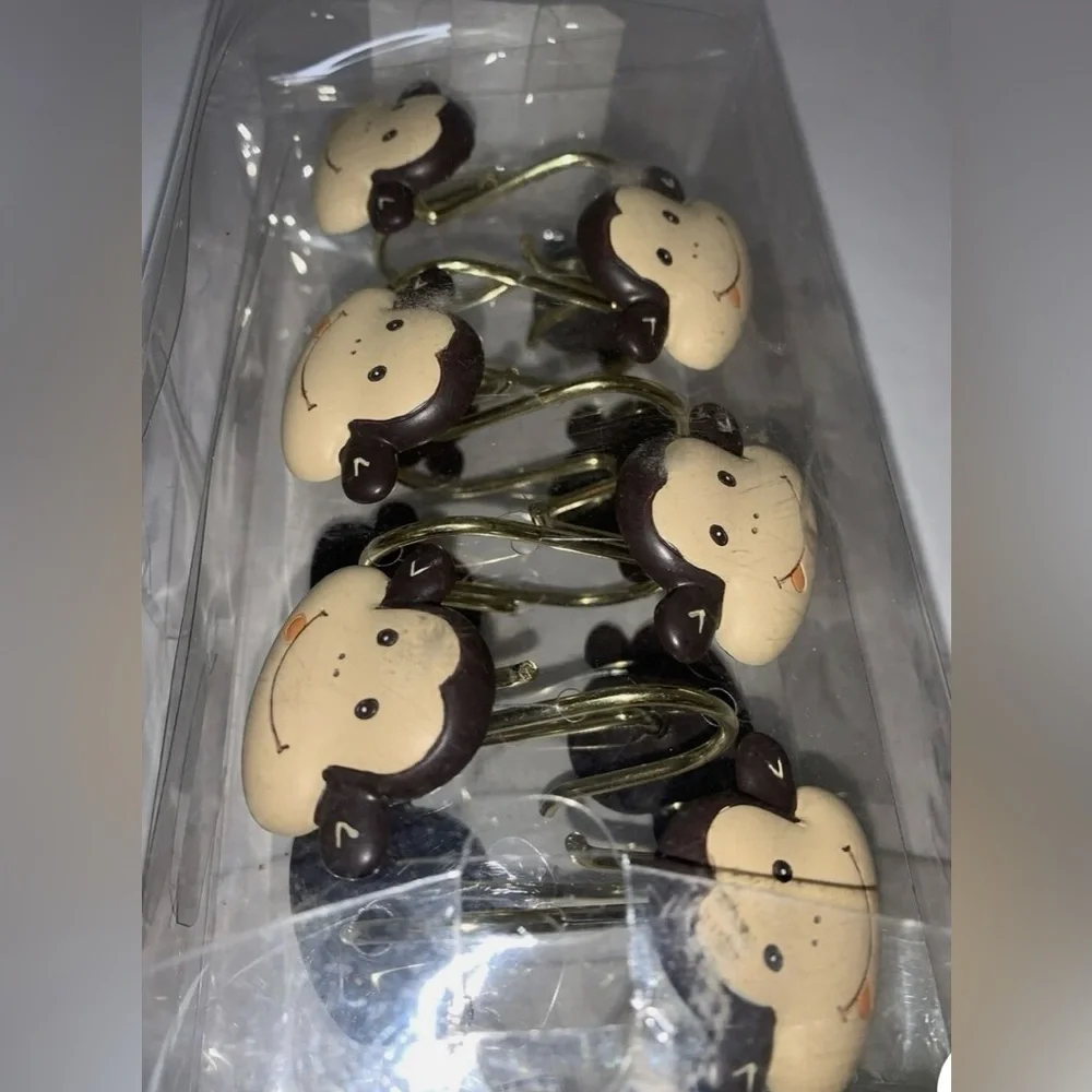 Mainstays Monkey Shower Hooks, 12 Piece